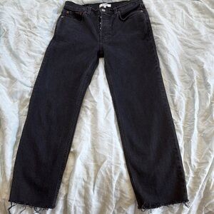 Re/Done Women's Dark Gray Straight Jeans